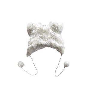 y2k scene fluffy animal trapper hat